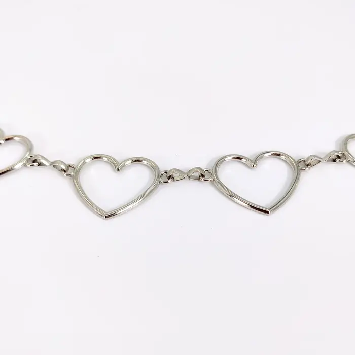 Ceinture femme marque de luxe en forme de coeur en métal taille chaîne