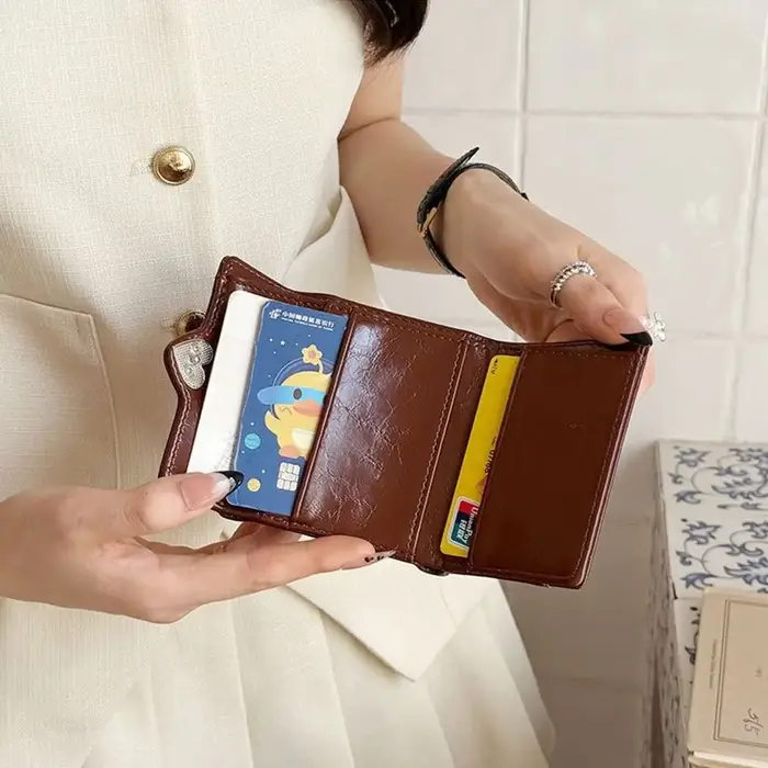 Portefeuille coréen Portable en cuir PU pour femmes