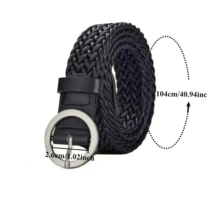 Ceinture coréenne rétro artisanale en cordon ciré pour femme