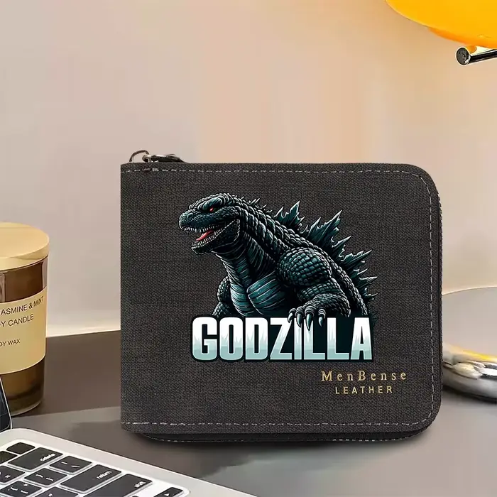 Portefeuille Godzilla tendance avec fermeture éclair