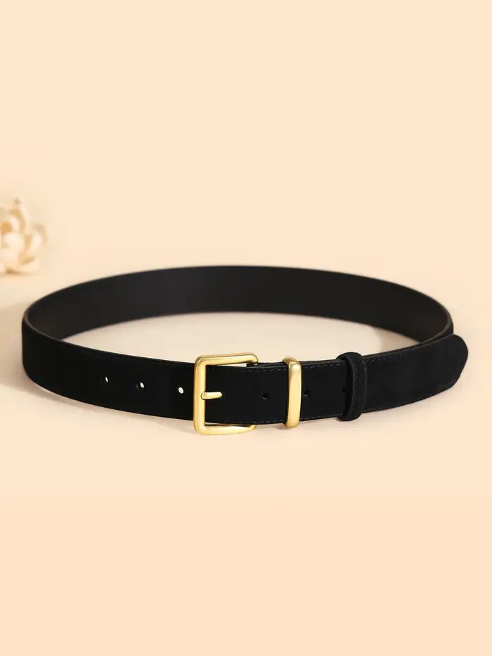 Ceinture de luxe en cuir suédé pour femme, avec boucle ardillon dorée, large, pour robes, jeans et t