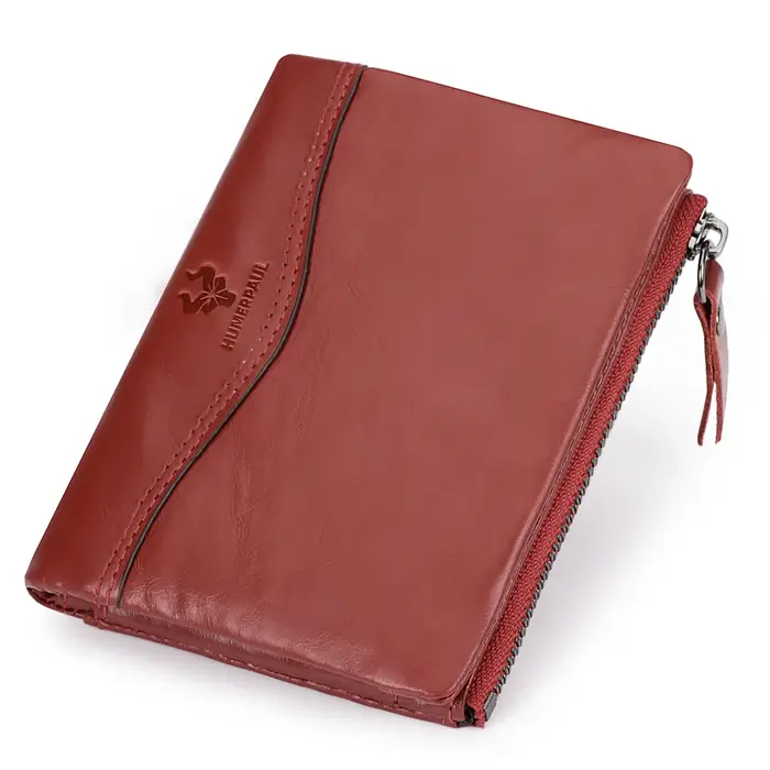 Petit portefeuille en cuir 100% véritable pour femmes, pliable, Compact, RFID, pour cartes de crédit