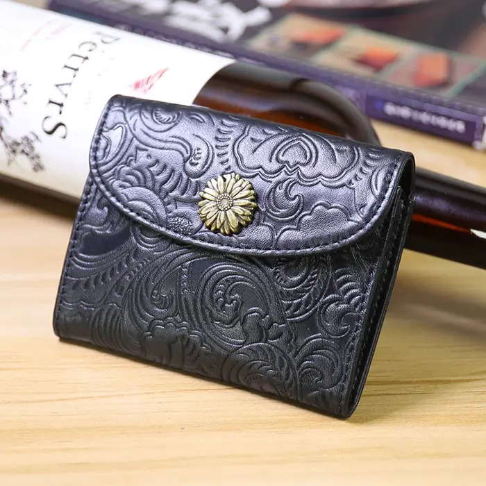 Portefeuille court en cuir véritable pour femme, porte-monnaie Cion, mini porte-cartes, mode