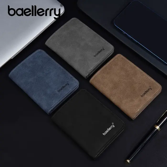 Portefeuille fin en cuir sablé pour homme Baellerry