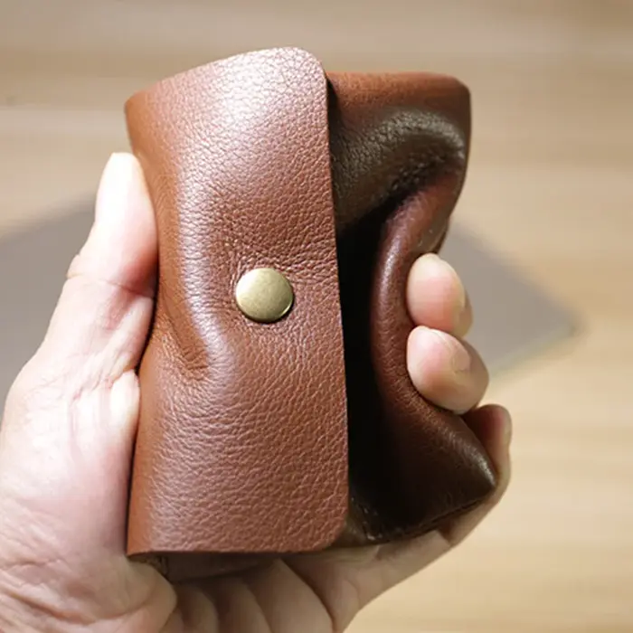 WERLLANDS Portefeuille porte-cartes court bicolore en cuir PU rétro avec boucle en laiton