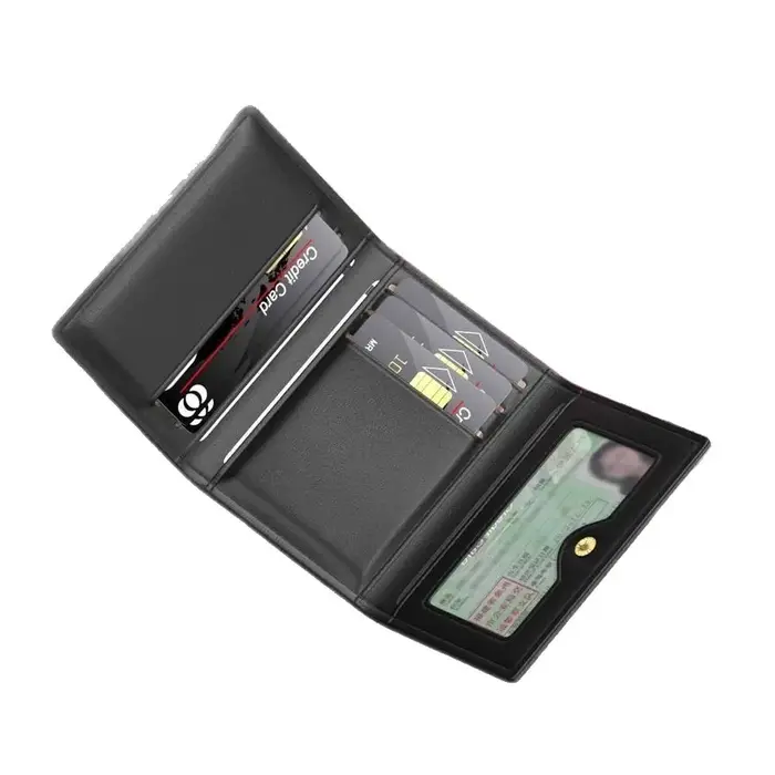 Porte-monnaie Anti-démagnetisation, porte-cartes multi-fentes, portefeuille Compact, léger, trois volets, pour le Shopping, les déplacements quotidiens