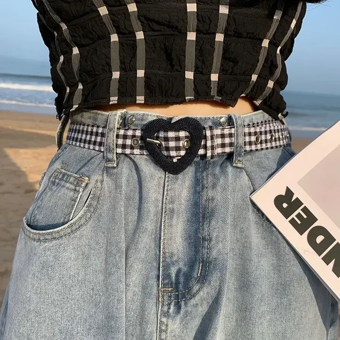 Ceinture en jean en forme de cœur pour femmes