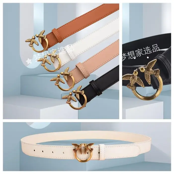 Ceinture en cuir véritable pour femme, motif oiseau tendance, nouveau style 2026, décontractée, polyvalente et confortable pour le quotidien