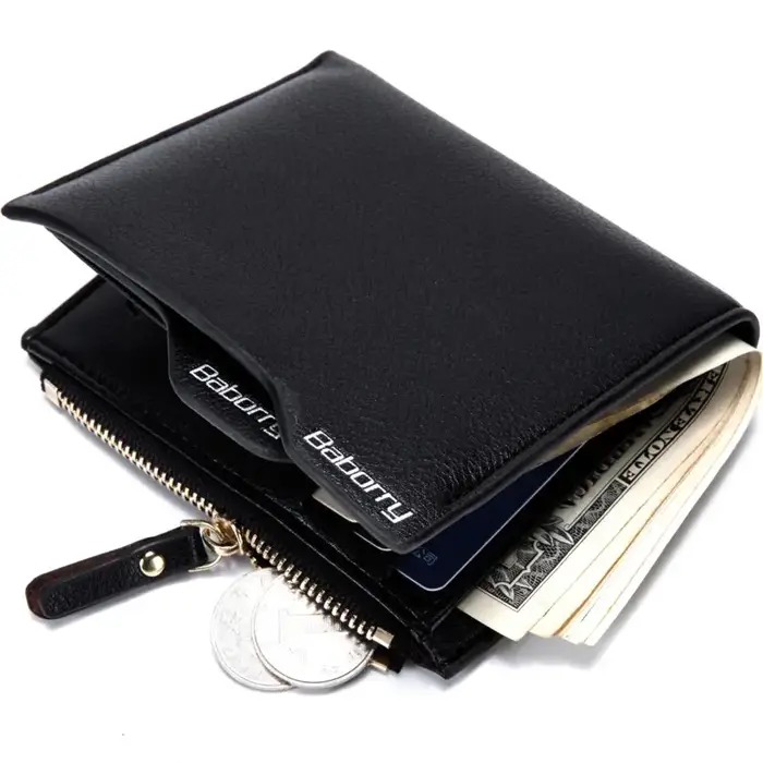 Baborry portefeuille hommes à deux volets porte-carte de crédit portefeuille RFID blocage court sac 