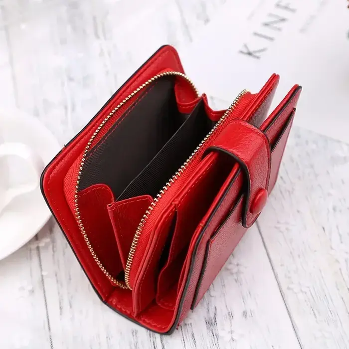 Mini porte-monnaie en cuir avec moraillon pour femme