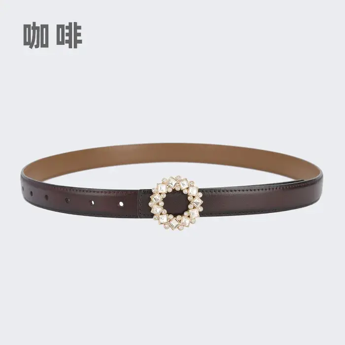 Ceinture fine pour femme incrustée de strass et de perles