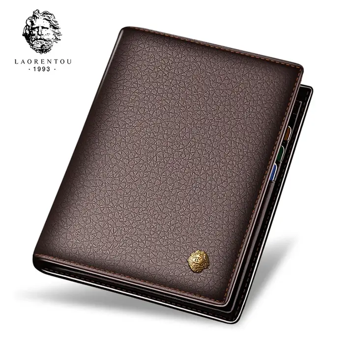 Portefeuille en cuir véritable pour homme