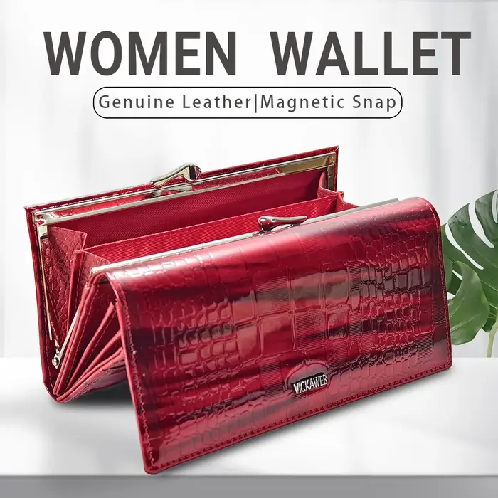 Portefeuille Long en cuir véritable pour femmes
