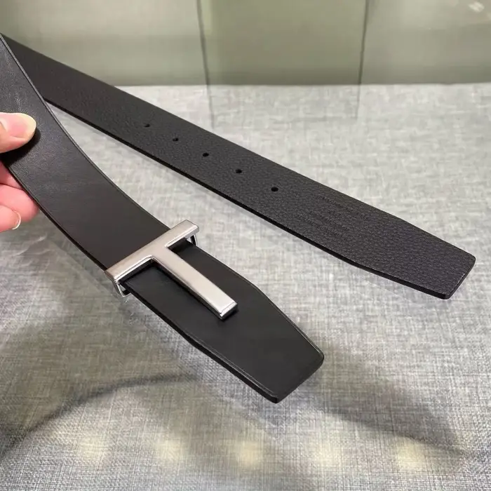 Ceinture en cuir Double face avec boucle lettre en forme de T pour hommes