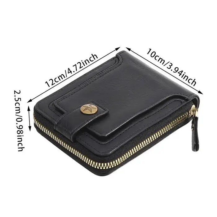 Portefeuille pour homme en PU avec fermeture éclair
