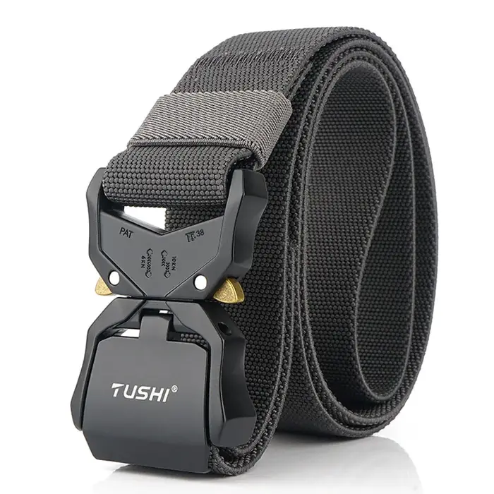 HSSEE nouvelle ceinture élastique officielle en métal dur véritable boucle à dégagement rapide ceinture tactique pour hommes accessoires pour hommes livraison directe