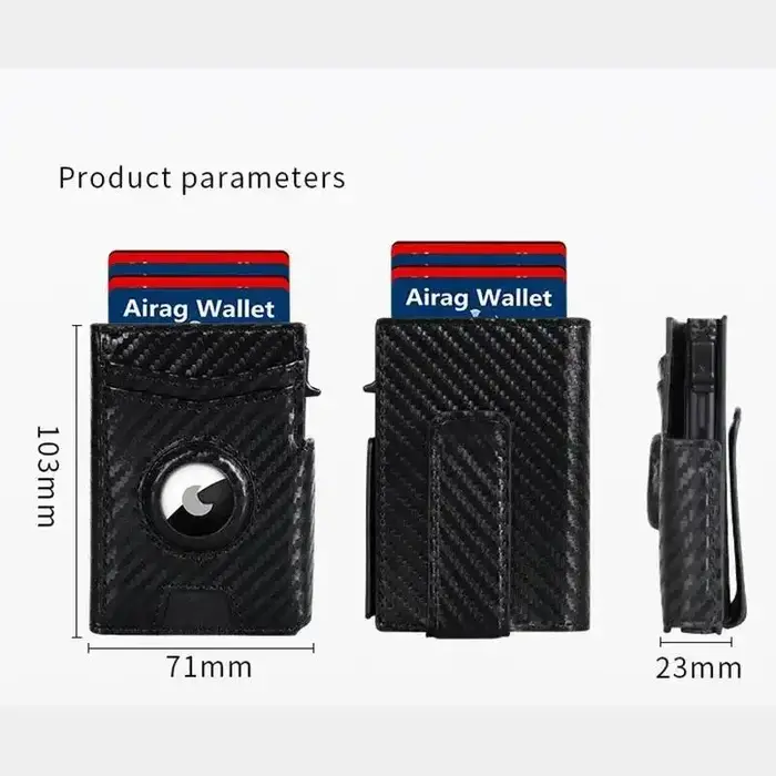 Portefeuille en cuir noir pour homme