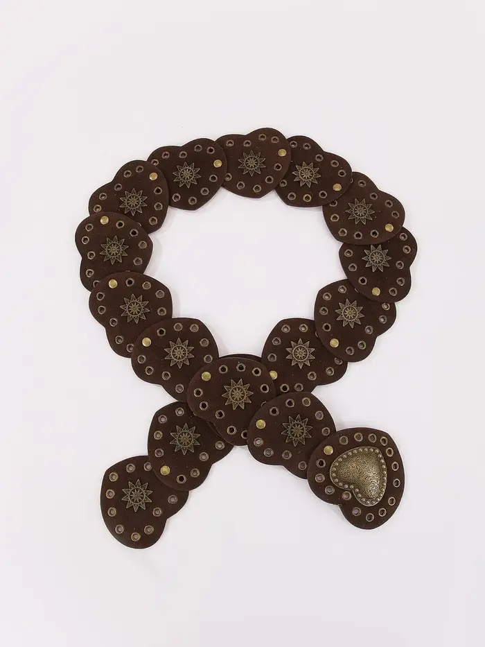 HERSHINE Ceinture 1 pièce en daim rétro à motifs de cœur pour femme