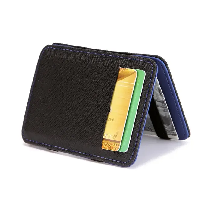 Mini portefeuille fin pour hommes d'affaires, portefeuilles magiques en cuir PU, porte-carte de crédit