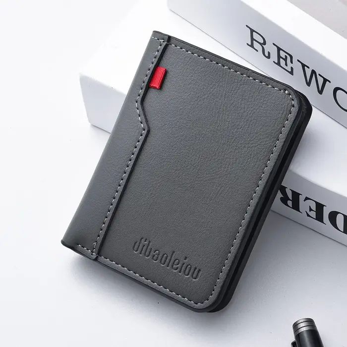 Mini portefeuille Ultra-fin en cuir PU souple pour hommes