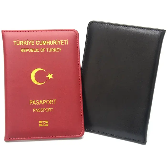 Porte-passeport turc en cuir