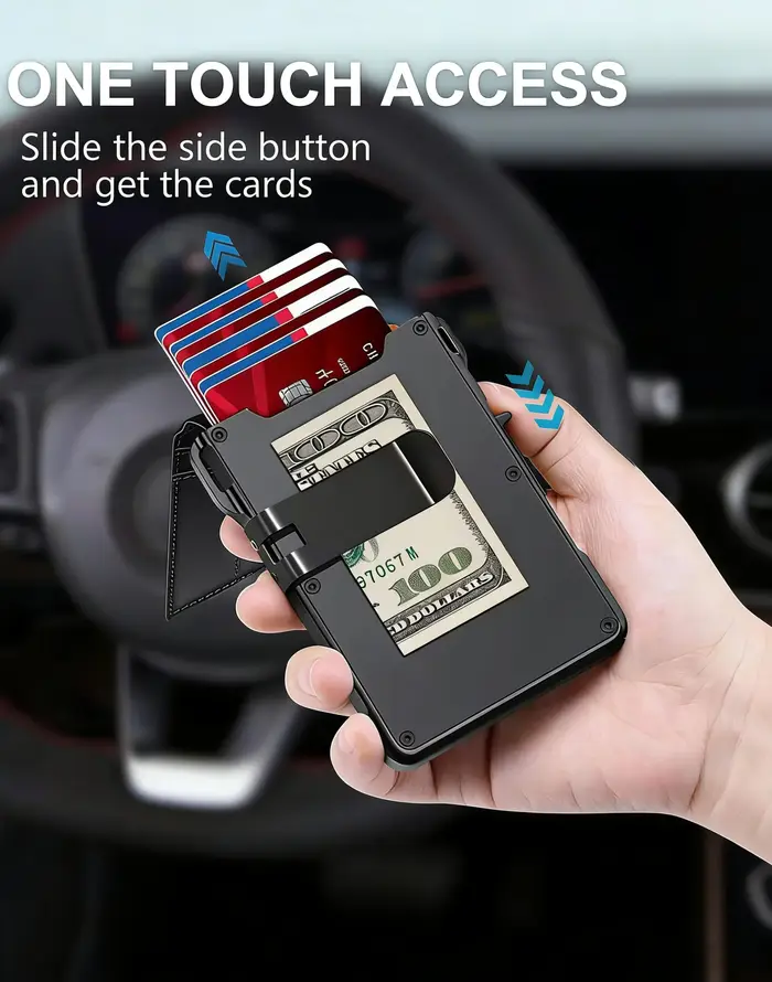 Portefeuille fin minimaliste pour homme avec blocage RFID