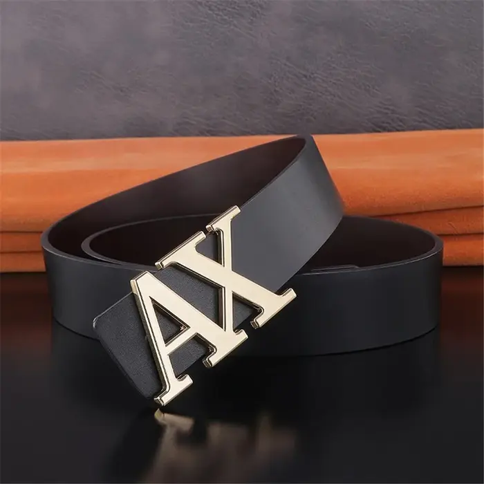 Ceinture homme à la mode Simple lettre boucle réversible mâle