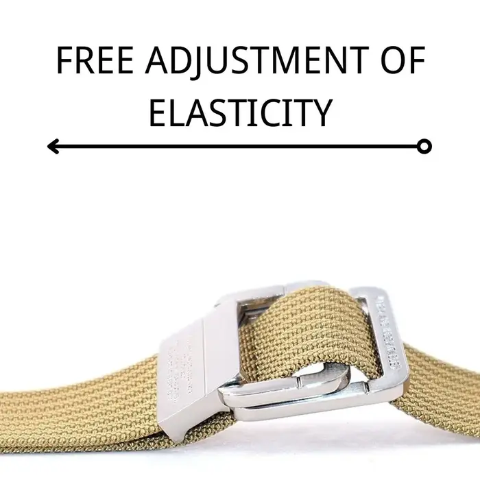Ceinture en toile à double anneau en métal unisexe