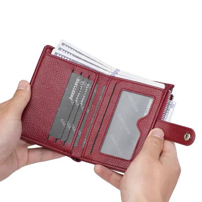 1 pièce - Portefeuille pour femme Baellerry en cuir PU à motif litchi