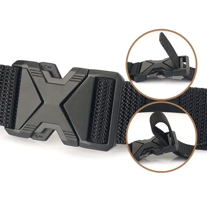 Ceinture à boucle en Nylon tressé pour hommes, légère et respirante, 125cm, pour les déplacements qu