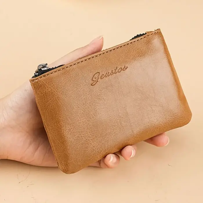 Porte-monnaie miniature en cuir PU gaufré avec fermeture éclair WERLLANDS