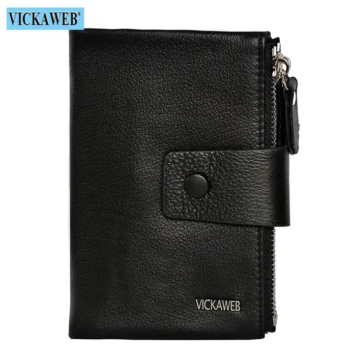 VICKAWEB Mini portefeuille femmes court en cuir véritable portefeuilles mode solide moraillon portef