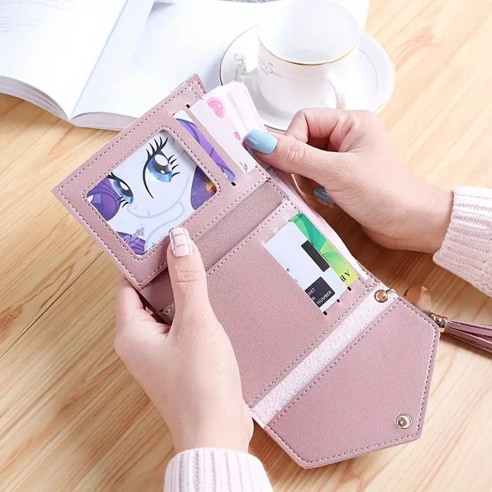 Porte-monnaie avec texte personnalisé et nom, porte-cartes en simili cuir gravé, portefeuille pour femme, idéal pour cadeau d'anniversaire pour sa femme et fille, 2025