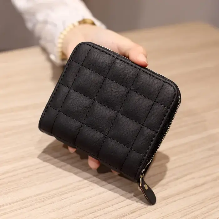 Portefeuille court en cuir PU pour femmes, marque de luxe, Design Nubuck à carreaux, petit portefeui