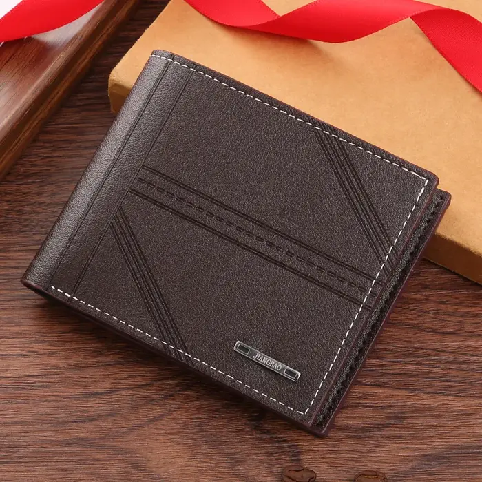 Portefeuille en cuir souple horizontal pour hommes