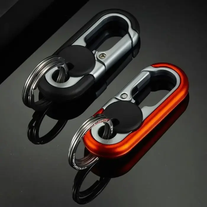 Porte-clés double anneau pour homme