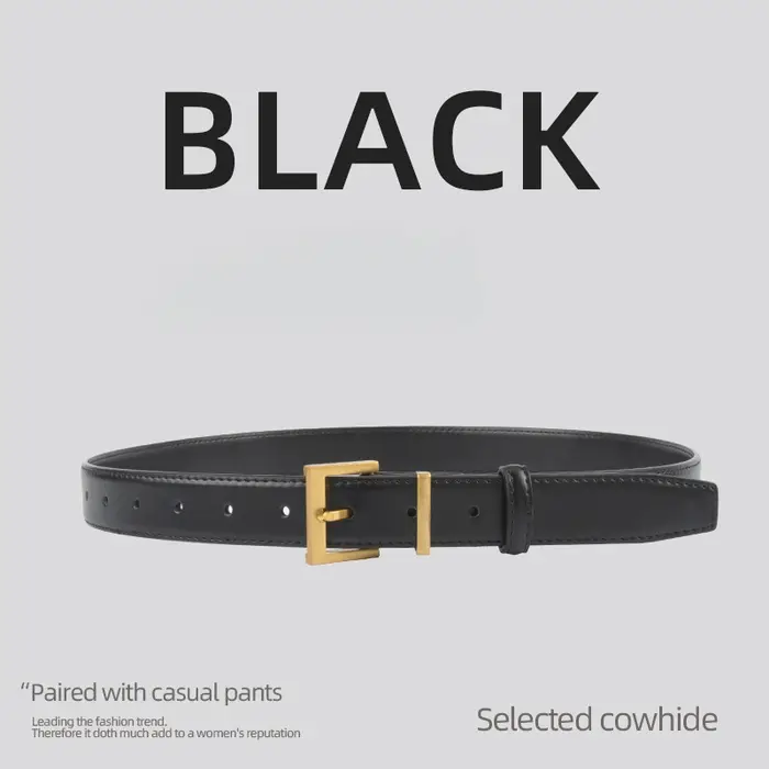 Ceinture rétro Simple en cuir véritable pour femmes