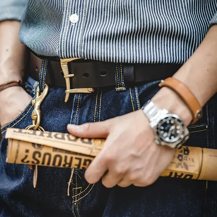 Maden-Ceinture en cuir de vache pour homme