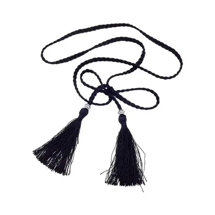 39BD – ceinture taille bohème pour femmes, glands délicats, décorations tressées pour robe d'été, ce