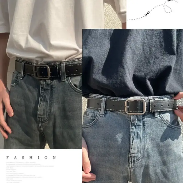 Ceinture en cuir pour hommes boucle ardillon jean