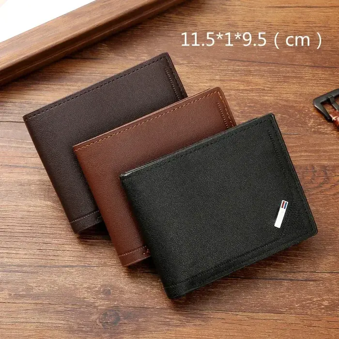 Portefeuille court en cuir pour hommes