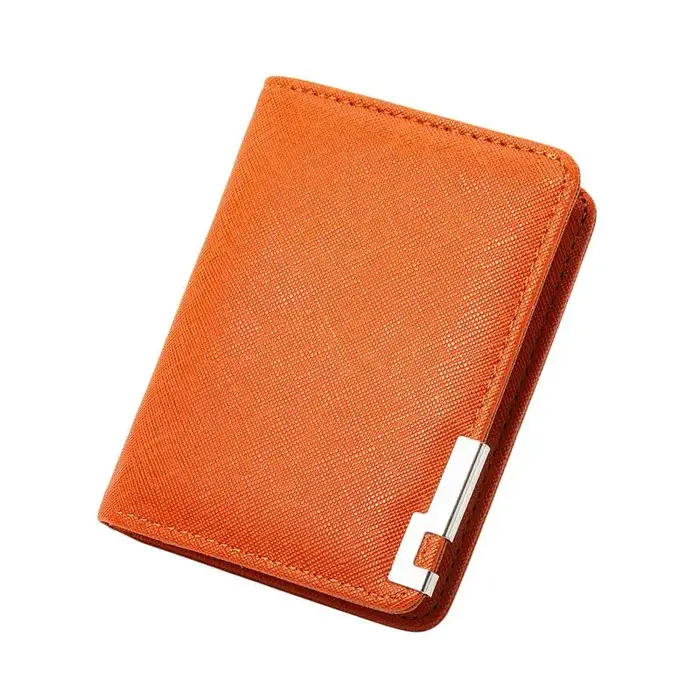 Portefeuille fin en similicuir noir avec plusieurs emplacements pour cartes