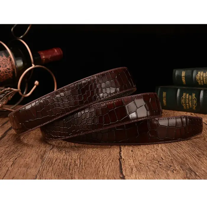 Ceinture en cuir véritable pour hommes, motif Crocodile, première couche, 3.5cm, nouvelle marque de 