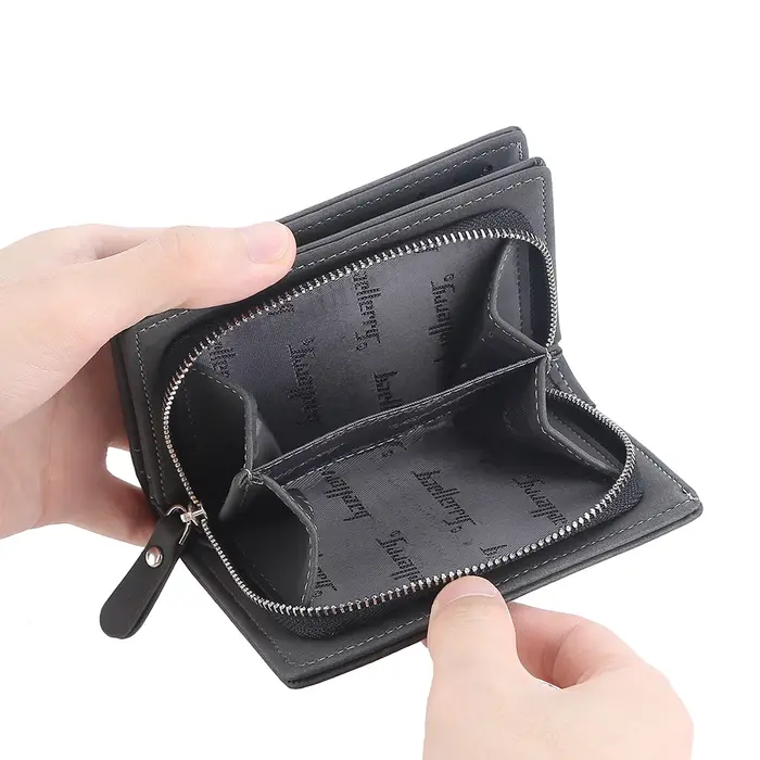 Portefeuille court en cuir PU pour hommes