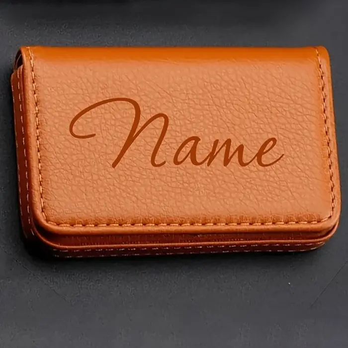 Porte-cartes de visite en cuir PU personnalisé avec fermeture magnétique, portefeuille en cuir PU pe