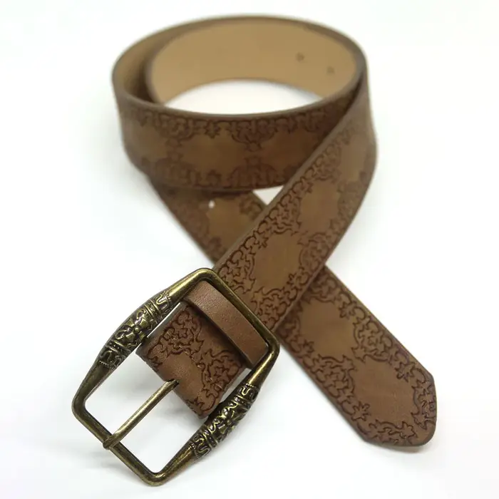 Ceinture rétro en relief à fleurs marron Y2K