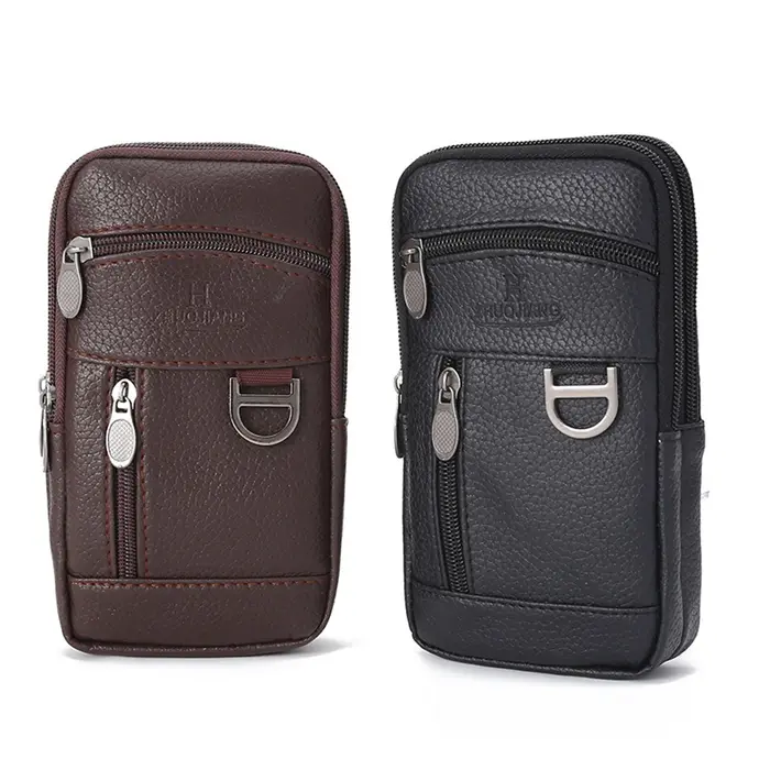 Sac de taille en cuir PU pour hommes