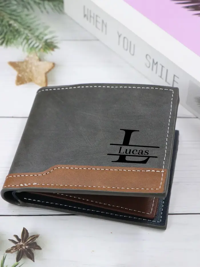 Portefeuille personnalisé avec initiales et nom