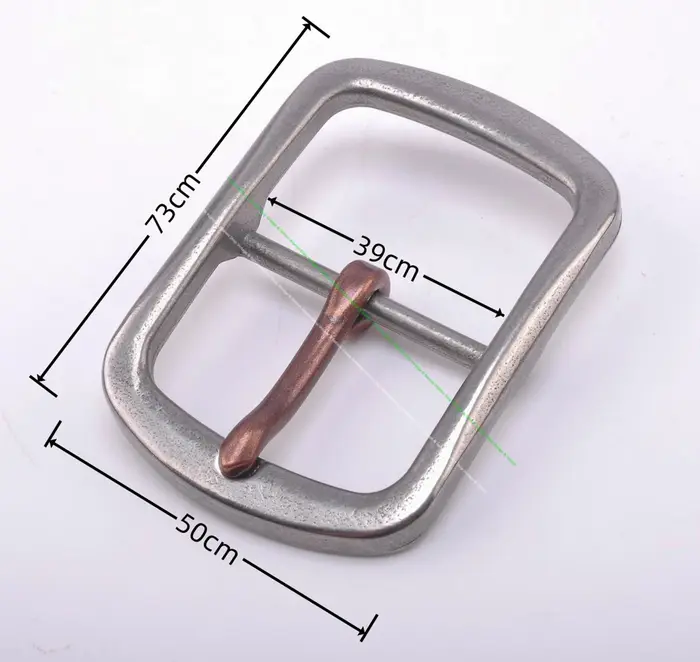 Ceinture en cuir avec barre centrale en acier inoxydable, argent antique, solide, rapQuality, bricol