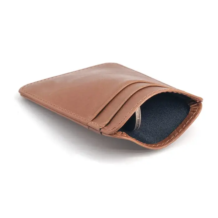 Mini portefeuille 100 % cuir véritable pour hommes – Porte-cartes de crédit/Bus fin avec poche pour identification